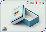 350gsm Chrome Paper Material 2 Pieces Blue Custom Paper Gift Box