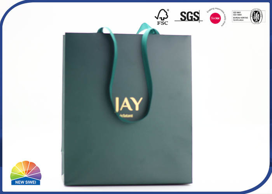 Ribbon Handle 4C Printed Paper Gift Bag For Luxury Present