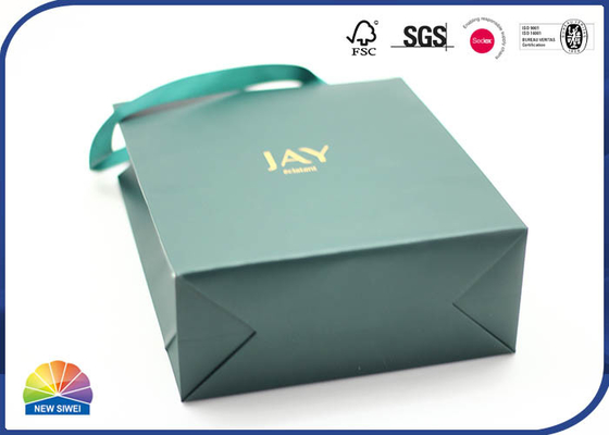 Ribbon Handle 4C Printed Paper Gift Bag For Luxury Present