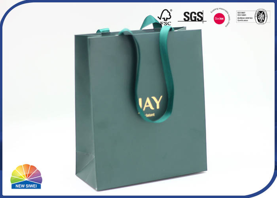 Ribbon Handle 4C Printed Paper Gift Bag For Luxury Present
