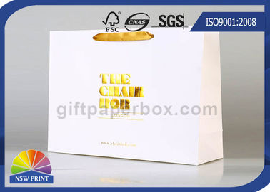 Luxury European Style recycled paper shopping bags Euro Totes with Logo Gold Stamping