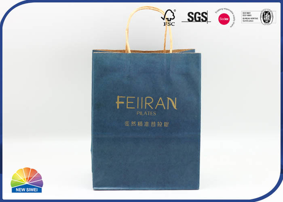 Customzied Logo Printed Kraft Paper Bags Eco Friendly Matt Varnishing