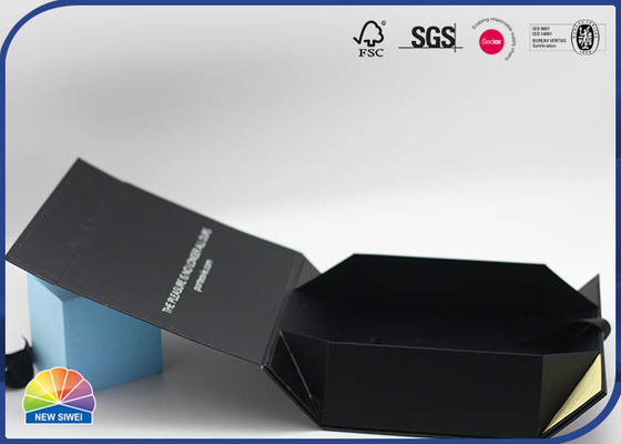 Magnetic Closure CMYK Customzied Foldable Gift Box Matt Lamination With Silk Ribbon