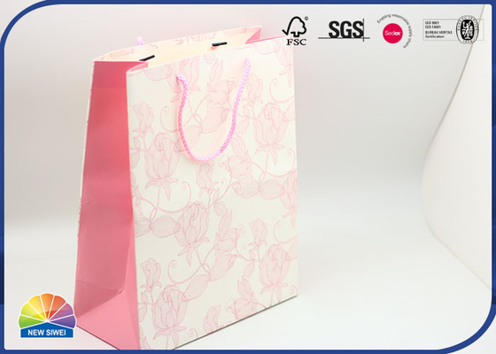 Customized Size Logo Eco Friendly Folding Coated Paper Bag With Handle