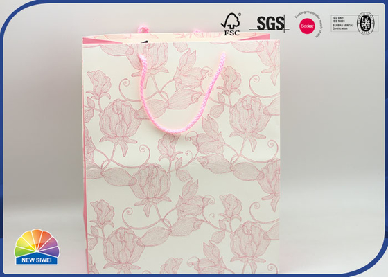 Customized Size Logo Eco Friendly Folding Coated Paper Bag With Handle