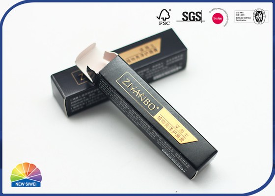 Lipstick Package C1S Embossed Paper Folding Boxes Gold Stamping Logo