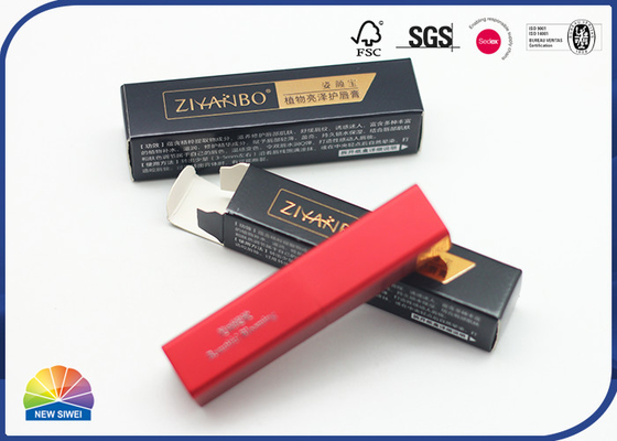 Lipstick Package C1S Embossed Paper Folding Boxes Gold Stamping Logo