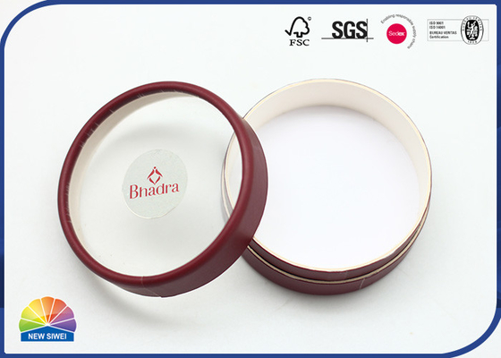 Visible Plastic Lid Round Paper Gift Box Powder Puff Package