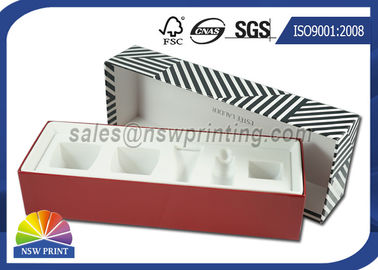 Luxury Paper Gift Box Cosmetic Rigid Cardboard Box With Flocking Plastic Blister