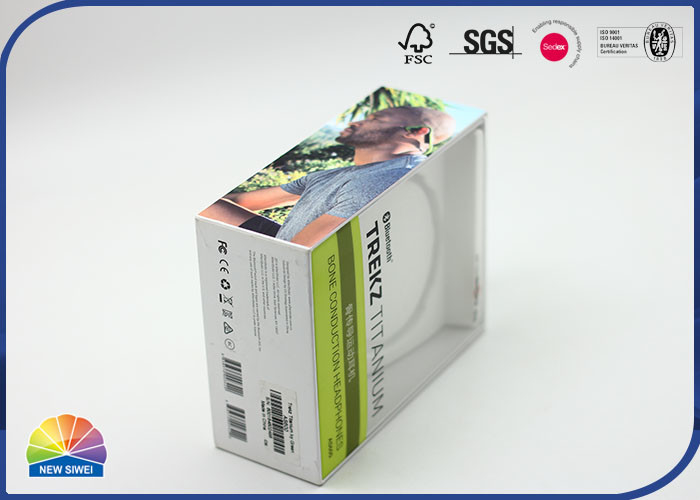 De Druk van HUISDIERENgrey paper gift box 4C met Aangepast Grootteschuim voor Hoofdtelefoons