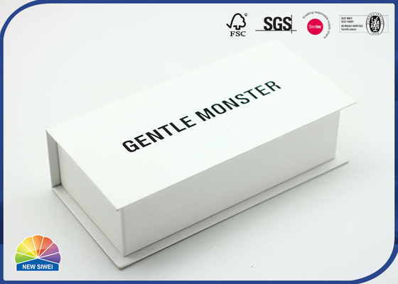 Zwart Logo Printed Hinged Lid Magnetic-Document Vakje Glazenpakket