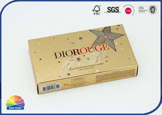 Gouden Karton dat Doos Gedrukt Binnen Plastic Tray For Lipstick vouwt