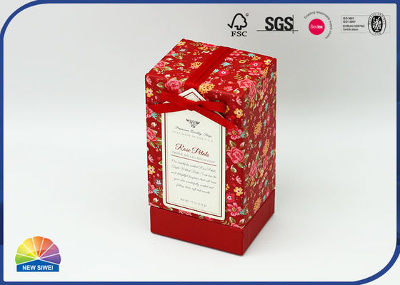 Bowknot Verfraaide Rose Soap Packaging Rigid Neck-Doos