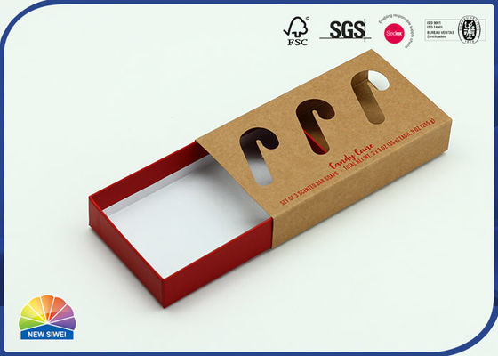 FSC Kraft Kartonnen Lade Kerstverpakking Schuifpapierdoos